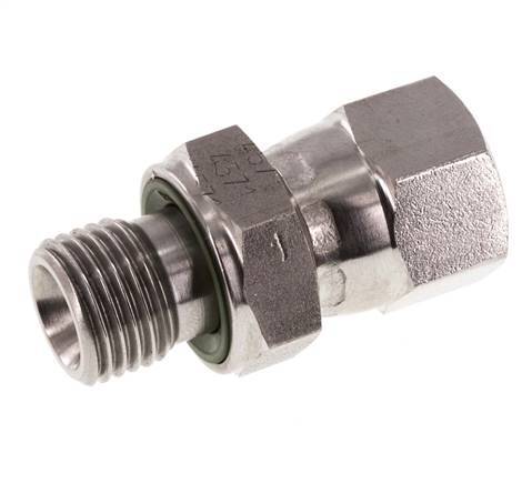 JIC Reducing Nipple UNF 1/2''-20 Female x G1/4'' Male Adjustable Stainless Steel 275bar (3863.75psi)
