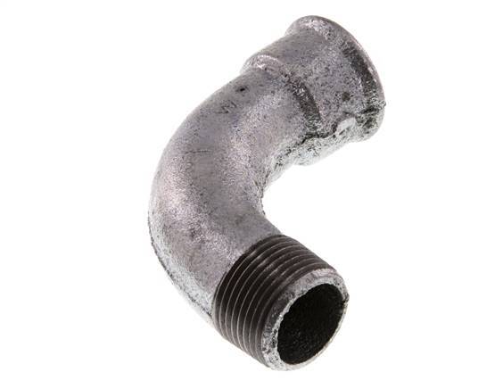 90deg Angled Fitting 1'' Male R x Female Rp Long Cast Iron 25bar (351.25psi)
