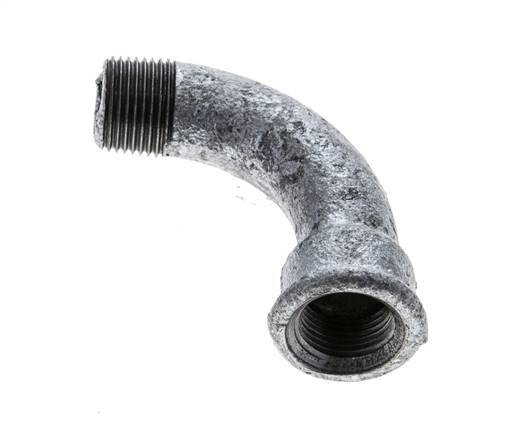 90deg Angled Fitting 3/8'' Male R x Female Rp Long Cast Iron 25bar (351.25psi) [2 Pieces]