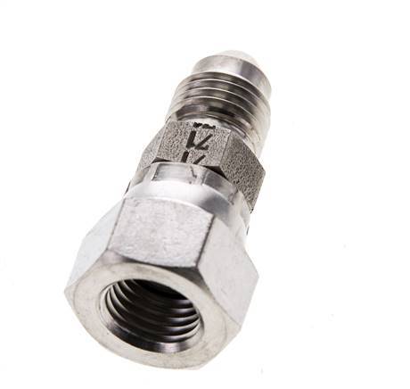 JIC Nipple UNF 7/16''-20 Male x Female Stainless Steel 310bar (4355.5psi)