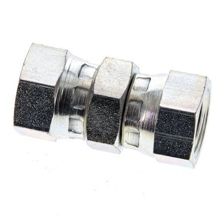 Reducing Straight Connector G1/4'' Female High Pressure Steel 60° Cone 575bar (8078.75psi) Hydraulic [2 Pieces]