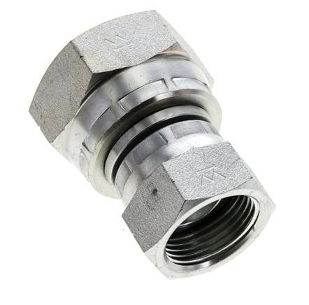 Reducing Straight Connector G3/4'' x G1'' Female High Pressure Steel 60° Cone 150bar (2107.5psi) Hydraulic