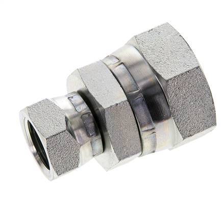 Reducing Straight Connector G1/2'' x G1'' Female High Pressure Steel 60° Cone 150bar (2107.5psi) Hydraulic