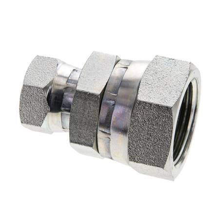 Reducing Straight Connector G1/2'' x G1'' Female High Pressure Steel 60° Cone 150bar (2107.5psi) Hydraulic