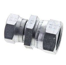 Reducing Straight Connector G1/2'' x G3/4'' Female High Pressure Steel 60° Cone 175bar (2458.75psi) Hydraulic