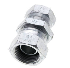 Reducing Straight Connector G1/2'' x G3/4'' Female High Pressure Steel 60° Cone 175bar (2458.75psi) Hydraulic