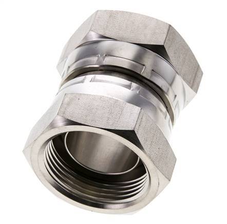 Reducing Straight Connector G1 1/4'' Female High Pressure Stainless Steel 60° Cone 150bar (2107.5psi) Hydraulic
