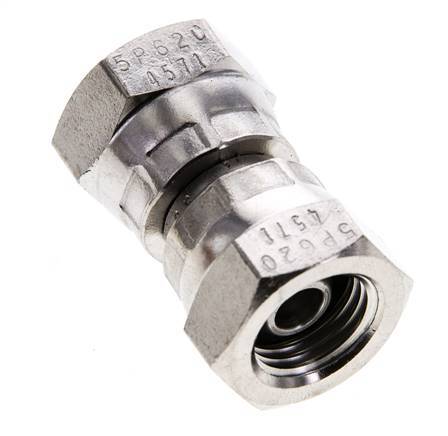 Reducing Straight Connector G1/4'' Female High Pressure Stainless Steel 60° Cone 575bar (8078.75psi) Hydraulic