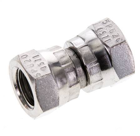 Reducing Straight Connector G1/4'' Female High Pressure Stainless Steel 60° Cone 575bar (8078.75psi) Hydraulic