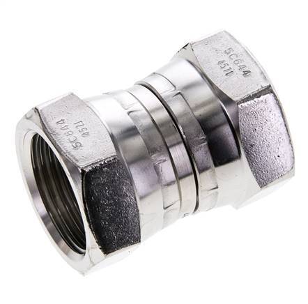 Reducing Straight Connector G1'' Female High Pressure Stainless Steel 60° Cone 150bar (2107.5psi) Hydraulic