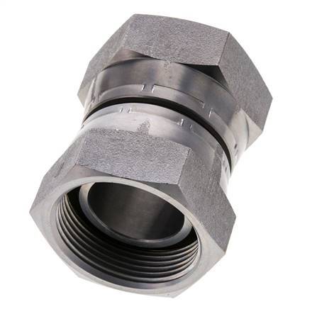 Reducing Straight Connector G1 1/2'' Female High Pressure Steel 60° Cone 125bar (1756.25psi) Hydraulic