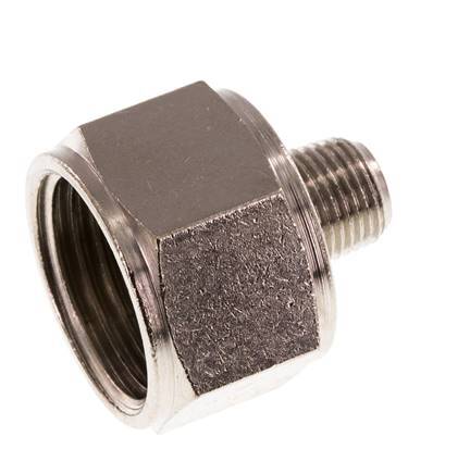 Reducing Adapter R1/8'' Male x Rp1/2'' Female Nickel-plated Brass 16bar (224.8psi) [2 Pieces]