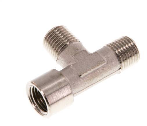 Tee Fitting Right Angle R1/4'' Male x G1/4'' Female Nickel-plated Brass 16bar (224.8psi) [2 Pieces]