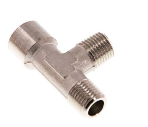 Tee Fitting Right Angle R1/4'' Male x G1/4'' Female Nickel-plated Brass 16bar (224.8psi) [2 Pieces]