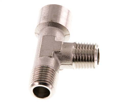 Tee Fitting Right Angle R1/4'' Male x G1/4'' Female Nickel-plated Brass 16bar (224.8psi) [2 Pieces]