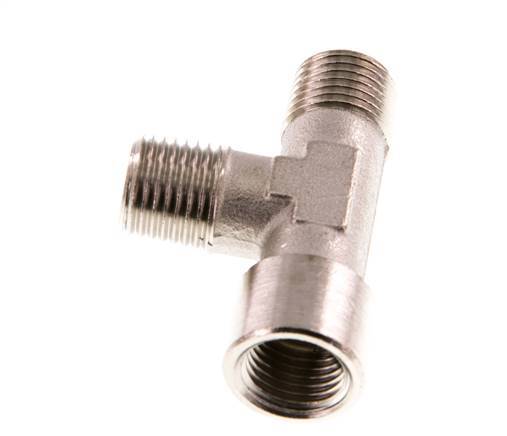 Tee Fitting Right Angle R1/4'' Male x G1/4'' Female Nickel-plated Brass 16bar (224.8psi) [2 Pieces]