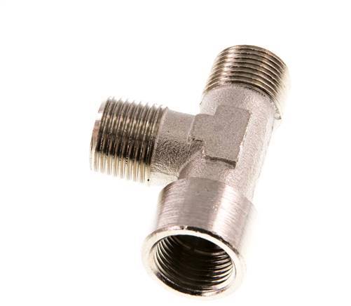 Tee Fitting Right Angle R3/8'' Male x G3/8'' Female Nickel-plated Brass 16bar (224.8psi) [2 Pieces]