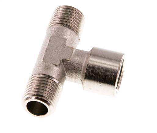 Tee Fitting R1/4'' Male x G1/4'' Female Nickel-plated Brass 16bar (224.8psi) [2 Pieces]
