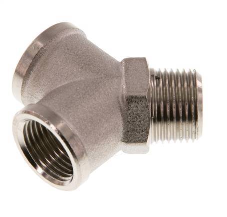 Y Fitting R3/8'' Male x G3/8'' Female nickel-plated 16bar (224.8psi) [2 Pieces]