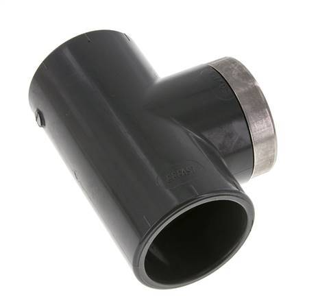PVC Tee Fitting Female Socket 50mm x Female Rp1-1/2''