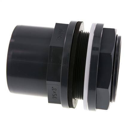 PVC Bulkhead Fitting Socket 75x90mm