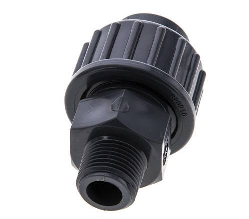 PVC Union Fitting Female Socket 16mm x Male R 3/8'' FKM