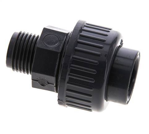 PVC Union Fitting Female Socket 20mm x Male R 1/2'' FKM