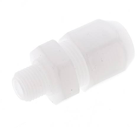 6x8mm & R1/8'' PP Elbow Hose Fitting with Male Threads 10bar/145psi [2 Pieces]