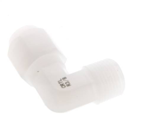 8x10mm & R3/8'' PVDF Elbow Hose Fitting with Male Threads 10bar/145psi