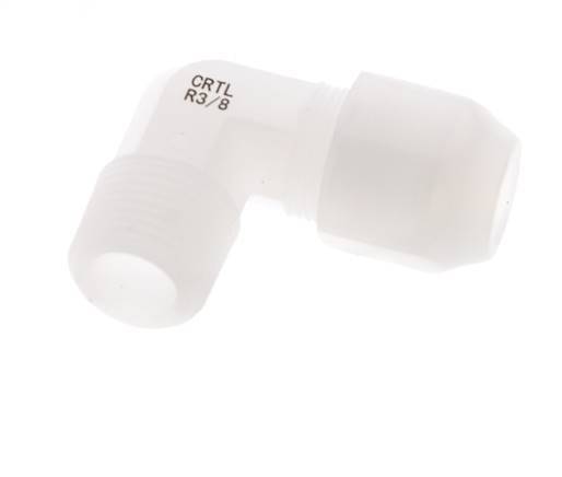 8x10mm & R3/8'' PVDF Elbow Hose Fitting with Male Threads 10bar/145psi