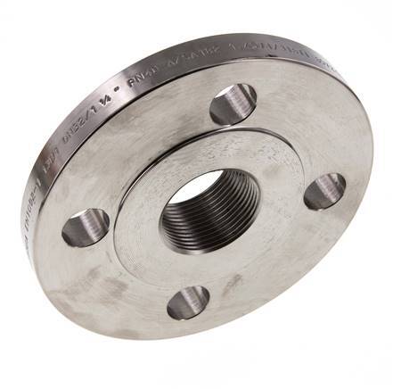 Threaded Flange DN65-PN40 Rp 2-1/2'' Stainless Steel 1.4571 DIN 2567 And EN 1092-1 (Type 13)