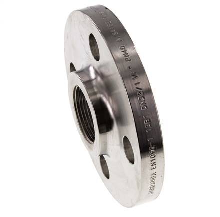 Threaded Flange DN65-PN40 Rp 2-1/2'' Stainless Steel 1.4571 DIN 2567 And EN 1092-1 (Type 13)