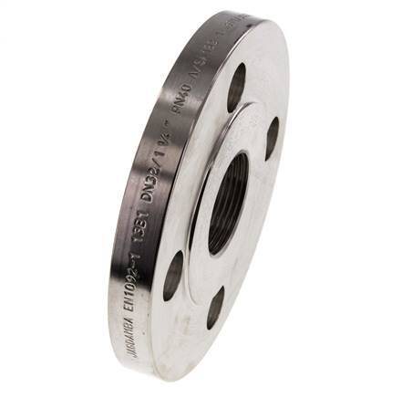 Threaded Flange DN20-PN16 (EN) Rp 3/4'' Stainless Steel 1.4571 EN 1092-1 (type 13)