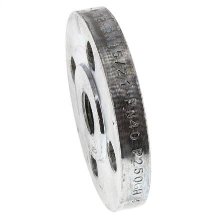 Threaded Flange DN15-PN40 Rp 1/2'' Zinc-Plated Steel DIN 2567 And EN 1092-1 (Type 13)