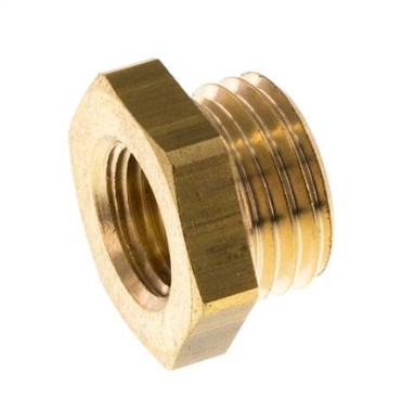M14x1.5 Male x M10x1 Female Brass Reducing Nipple 16bar (232psi) [2 Pieces]