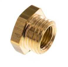 M14x1.5 Male x M10x1 Female Brass Reducing Nipple 16bar (232psi) [2 Pieces]