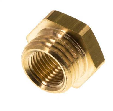 M14x1.5 Male x M10x1 Female Brass Reducing Nipple 16bar (232psi) [2 Pieces]