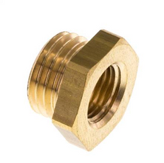 M14x1.5 Male x M10x1 Female Brass Reducing Nipple 16bar (232psi) [2 Pieces]