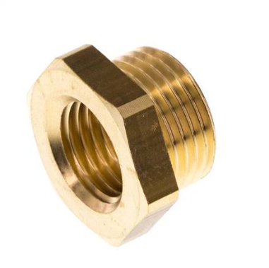 M18x1.5 Male x M14x1.5 Female Brass Reducing Nipple 16bar (232psi) [2 Pieces]