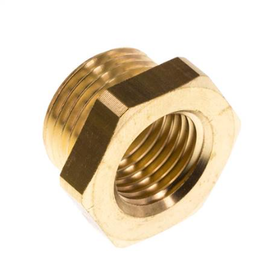 M18x1.5 Male x M14x1.5 Female Brass Reducing Nipple 16bar (232psi) [2 Pieces]
