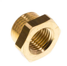 M18x1.5 Male x M14x1.5 Female Brass Reducing Nipple 16bar (232psi) [2 Pieces]