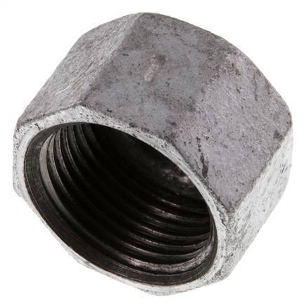 Rp 1'' Zinc plated Cast iron End cap 25 Bar [5 Pieces]