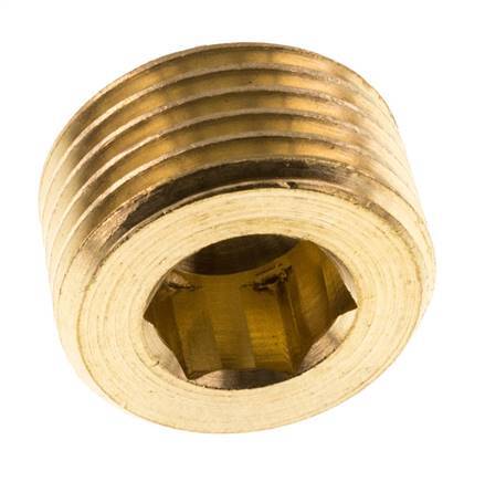 1/2'' Brass Closing plug with Inner Hex without collar 16 Bar [5 Pieces]