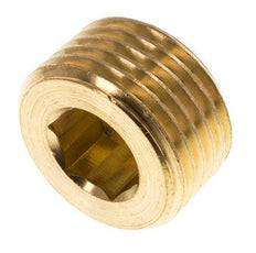 1/2'' Brass Closing plug with Inner Hex without collar 16 Bar [5 Pieces]