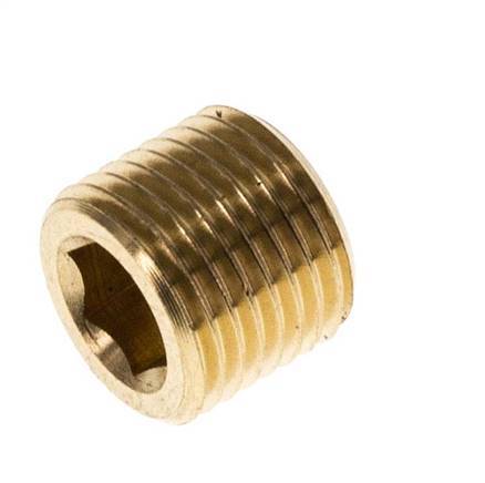 G 1/8'' Brass Closing plug with Inner Hex without collar 16 Bar [10 Pieces]