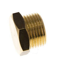 G 3/8'' Brass Closing plug with Outer Hex 16 Bar [5 Pieces]