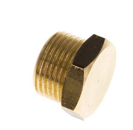 G 3/8'' Brass Closing plug with Outer Hex 16 Bar [5 Pieces]
