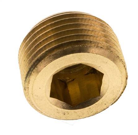 3/8'' Brass Closing plug with Inner Hex without collar 16 Bar [5 Pieces]