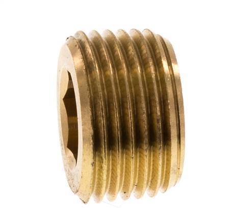 3/8'' Brass Closing plug with Inner Hex without collar 16 Bar [5 Pieces]
