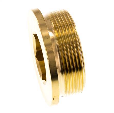 G 2'' Brass Closing plug with Inner Hex 16 Bar